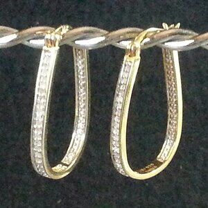 Gold vermeil sterling silver hoop earrings